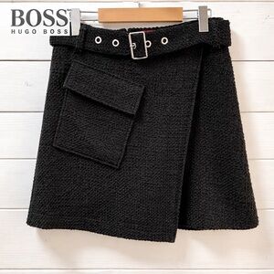 HUGO BOSS Black Wool-Blend Skirt – Size 8